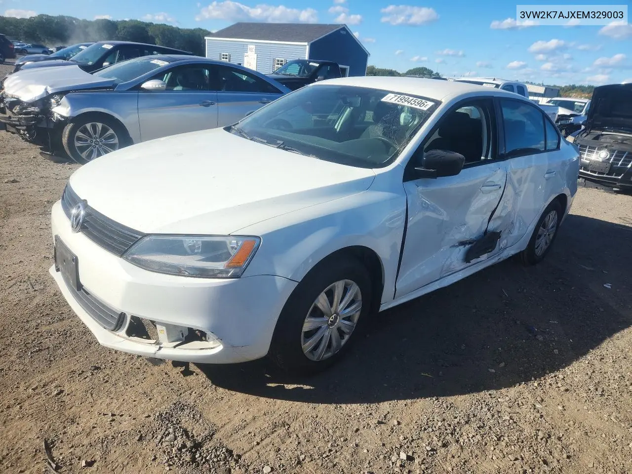 2014 Volkswagen Jetta Base VIN 3VW2K7AJXEM329003 фото 1