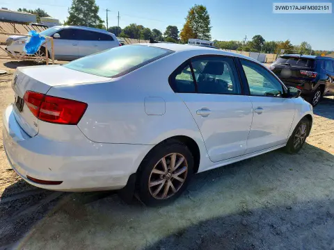2015 Volkswagen Jetta Se VIN 3VWD17AJ4FM302151 фото 3