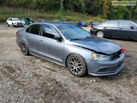 2015 Volkswagen Jetta Base VIN 3VW1K7AJ0FM274512 фото 4