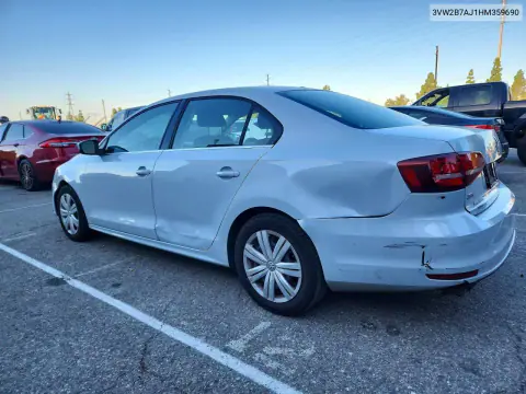 2017 Volkswagen Jetta S VIN 3VW2B7AJ1HM359690 фото 2