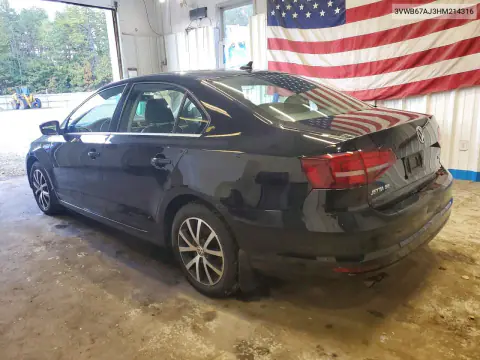 2017 Volkswagen Jetta Se VIN 3VWB67AJ3HM214316 фото 2