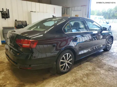 2017 Volkswagen Jetta Se VIN 3VWB67AJ3HM214316 фото 3