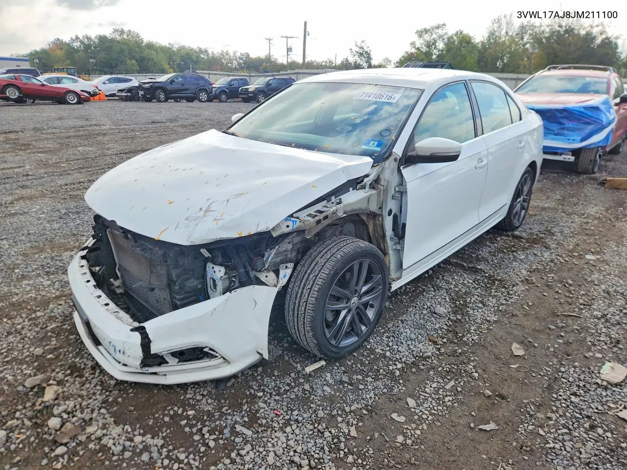 3VWL17AJ8JM211100 Volkswagen Jetta 2018 — повреждение Передняя часть, фото до ремонта