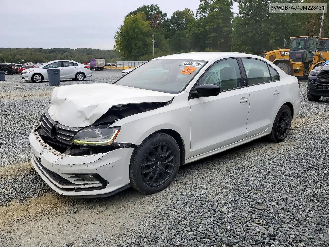 2018 Volkswagen Jetta Se VIN 3VWDB7AJ4JM228431 фото 1