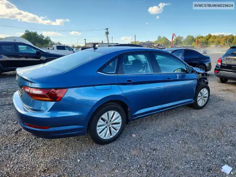3VWC57BU8KM228624 — 2019 Volkswagen Jetta, фото 3 с аукциона Copart, Передняя часть
