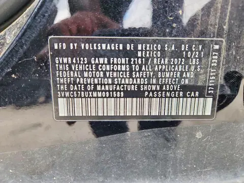 2021 VOLKSWAGEN JETTA VIN 3VWC57BUXMM091589 фото 12
