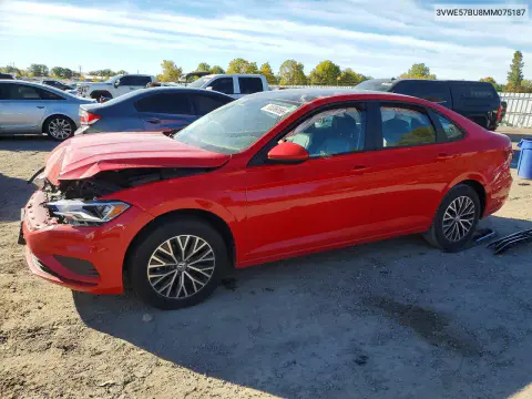 3VWE57BU8MM075187 — 2021 Volkswagen Jetta, Передняя часть, фото до ремонта