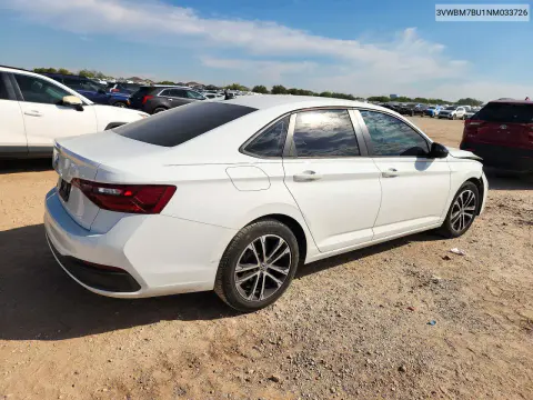 2022 Volkswagen Jetta Sport VIN 3VWBM7BU1NM033726 фото 3