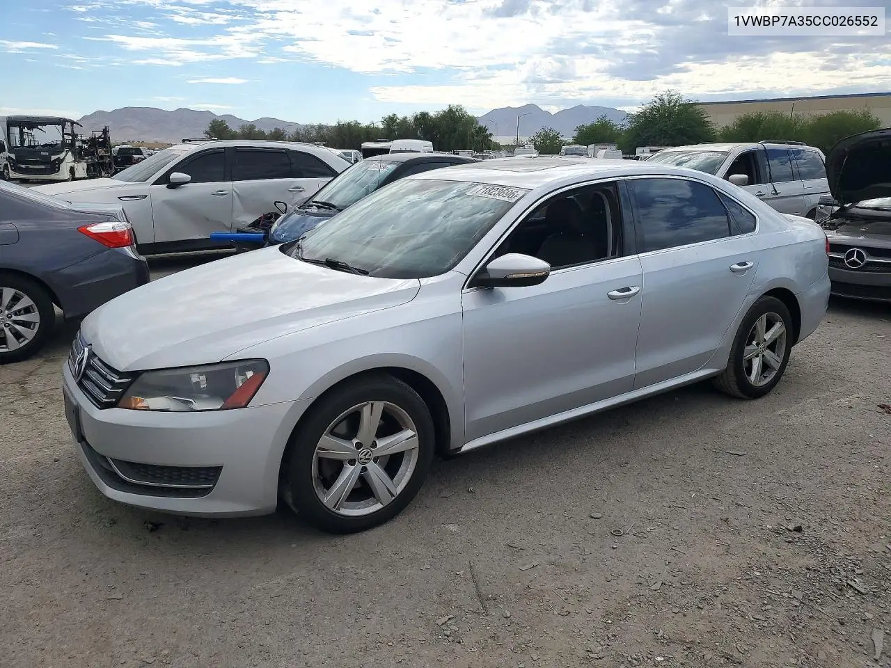 2012 Volkswagen Passat Se VIN 1VWBP7A35CC026552 фото 1
