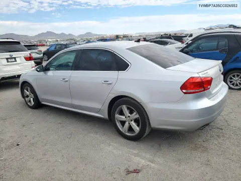 2012 Volkswagen Passat Se VIN 1VWBP7A35CC026552 фото 2