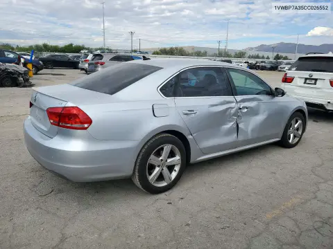 2012 Volkswagen Passat Se VIN 1VWBP7A35CC026552 фото 3