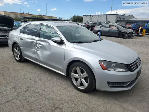 2012 Volkswagen Passat Se VIN 1VWBP7A35CC026552 фото 4