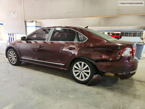 2012 Volkswagen Passat Sel VIN 1VWCH7A38CC099996 фото 2