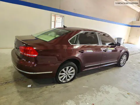 2012 Volkswagen Passat Sel VIN 1VWCH7A38CC099996 фото 3