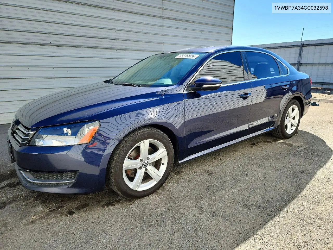 2012 Volkswagen Passat Se VIN 1VWBP7A34CC032598 фото 1