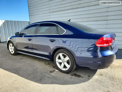 2012 Volkswagen Passat Se VIN 1VWBP7A34CC032598 фото 2