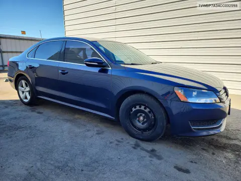 2012 Volkswagen Passat Se VIN 1VWBP7A34CC032598 фото 4
