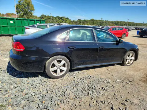 2012 Volkswagen Passat Se VIN 1VWBP7A39CC102502 фото 3