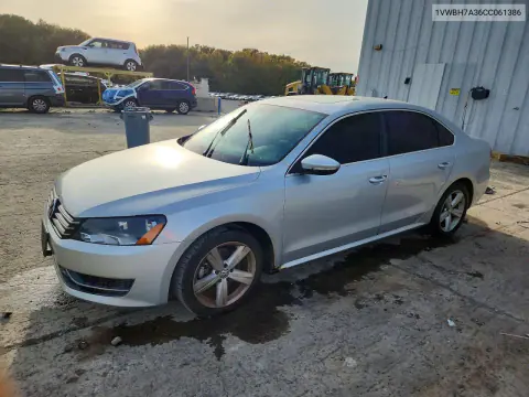 2012 Volkswagen Passat Se VIN 1VWBH7A36CC061386 фото 1