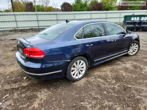1VWCP7A31CC094206 — 2012 Volkswagen Passat, фото 3 с аукциона Copart, Мелкие вмятины и царапины