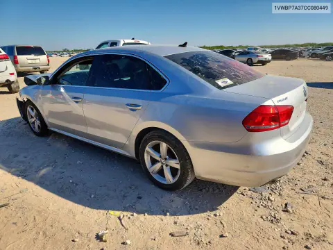 2012 Volkswagen Passat Se VIN 1VWBP7A37CC080449 фото 2