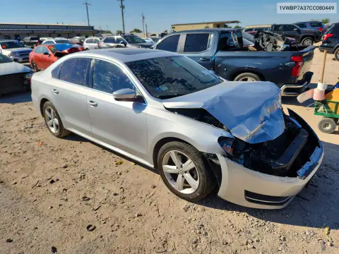 2012 Volkswagen Passat Se VIN 1VWBP7A37CC080449 фото 4
