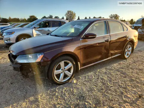 1VWBP7A35CC097430 — 2012 Volkswagen Passat, Передняя часть, фото до ремонта