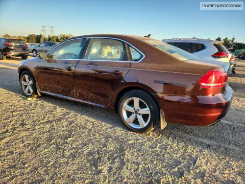 1VWBP7A35CC097430 — 2012 Volkswagen Passat, фото 2 с аукциона Copart, Передняя часть