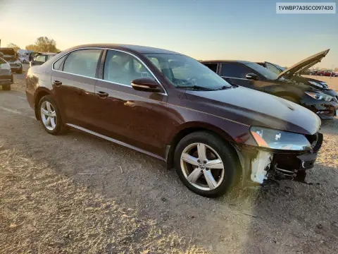 1VWBP7A35CC097430 — 2012 Volkswagen Passat, фото 4 с аукциона Copart, Передняя часть