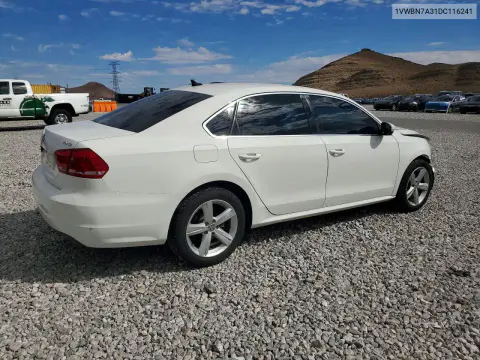 2013 Volkswagen Passat Se VIN 1VWBN7A31DC116241 фото 3