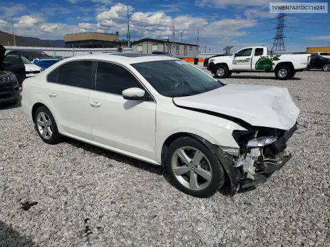 2013 Volkswagen Passat Se VIN 1VWBN7A31DC116241 фото 4