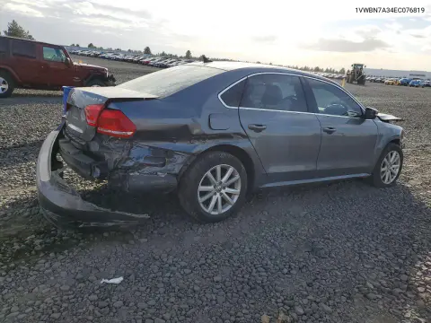 2014 Volkswagen Passat Se VIN 1VWBN7A34EC076819 фото 3