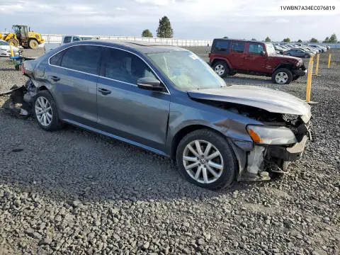 2014 Volkswagen Passat Se VIN 1VWBN7A34EC076819 фото 4