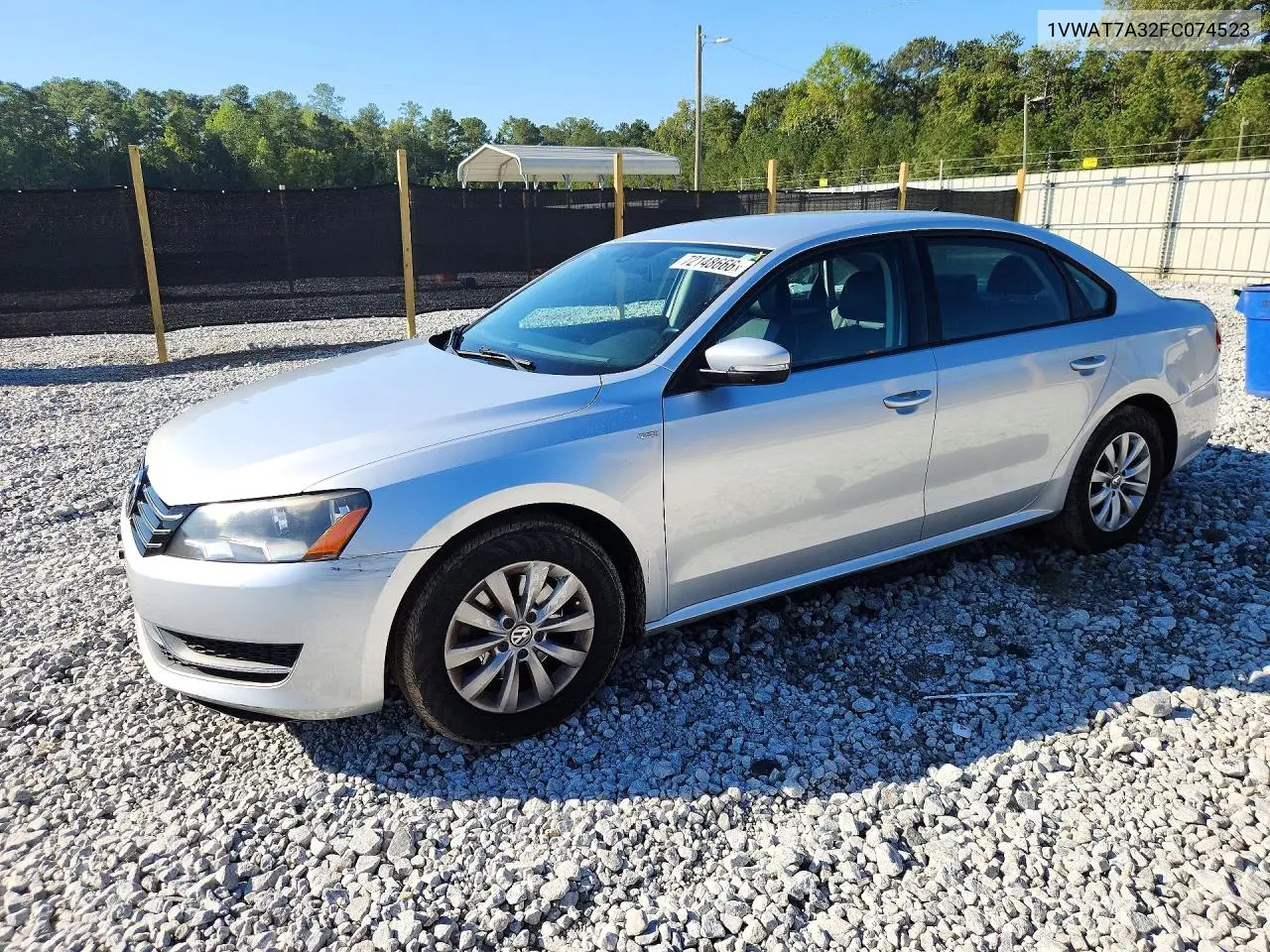2015 Volkswagen Passat S VIN 1VWAT7A32FC074523 фото 1