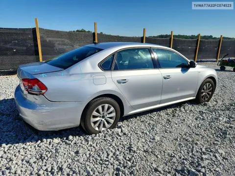 2015 Volkswagen Passat S VIN 1VWAT7A32FC074523 фото 3