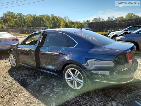 2015 Volkswagen Passat Se VIN 1VWBT7A33FC026923 фото 2