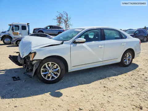 1VWAT7A35GC055403 — 2016 Volkswagen Passat, Передняя часть, фото до ремонта