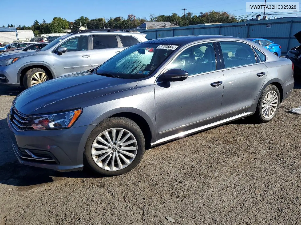 2017 Volkswagen Passat Se VIN 1VWBT7A32HC025328 фото 1