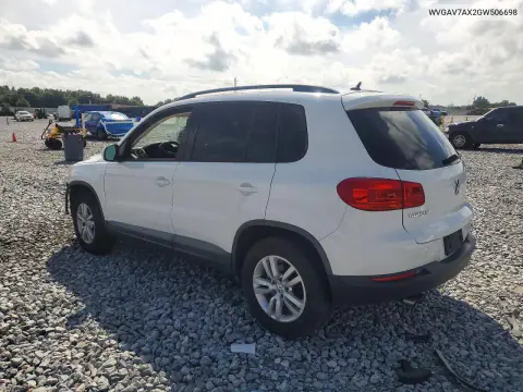 2016 Volkswagen Tiguan S VIN WVGAV7AX2GW506698 фото 2