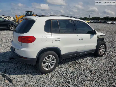 2016 Volkswagen Tiguan S VIN WVGAV7AX2GW506698 фото 3