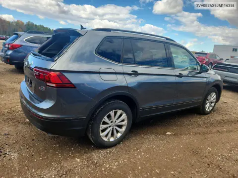 2018 Volkswagen Tiguan S VIN 3VV0B7AX9JM116358 фото 3