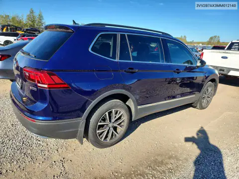 3VV2B7AX3MM012140 — 2021 Volkswagen Tiguan, фото 3 с аукциона Copart, Град