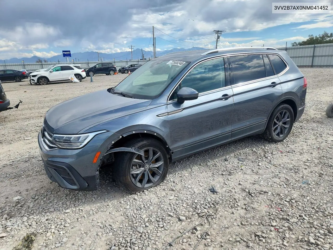 2022 Volkswagen Tiguan Se VIN 3VV2B7AX0NM041452 фото 1