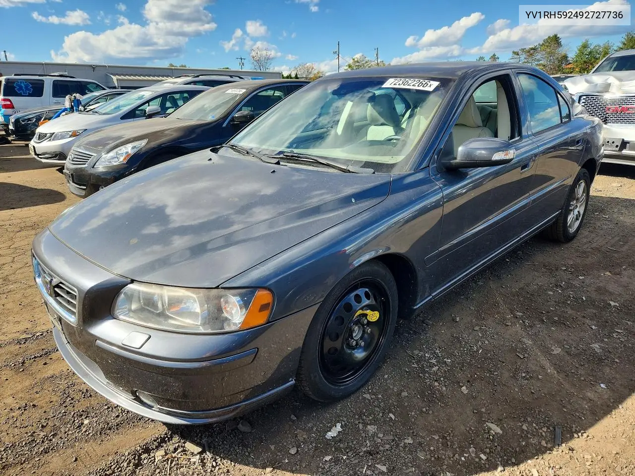 2009 Volvo S60 2.5T VIN YV1RH592492727736 фото 1