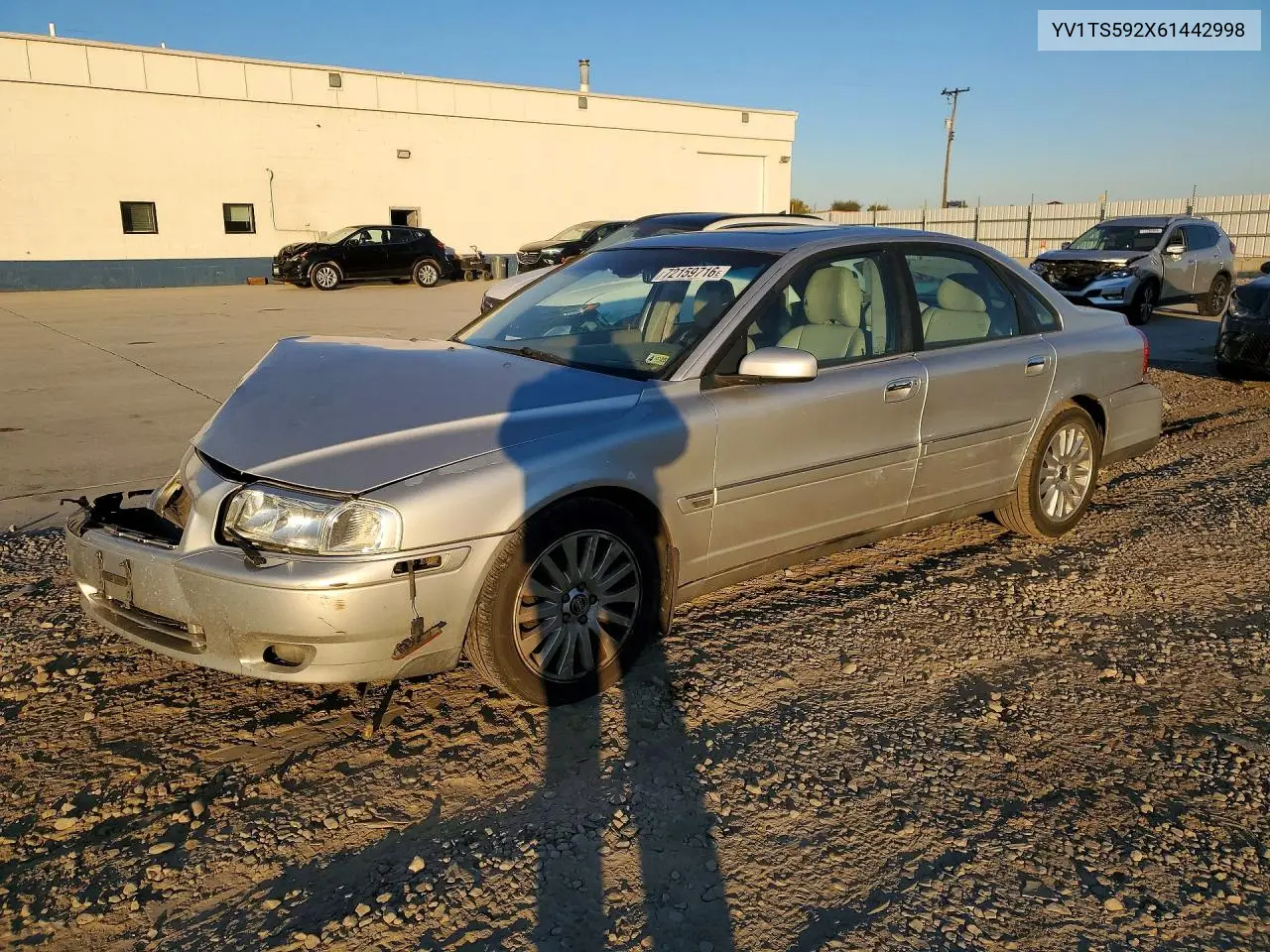 2006 Volvo S80 2.5T VIN YV1TS592X61442998 фото 1