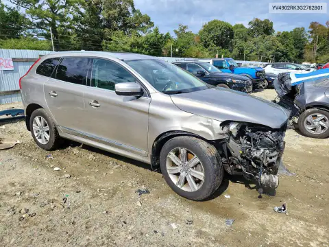 YV4902RK3G2782801 — 2016 Volvo XC60, фото 4 с аукциона Copart, Передняя часть