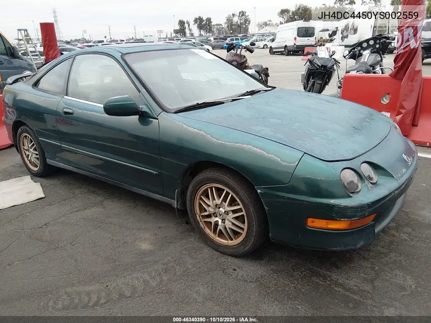 2000 Acura Integra Ls VIN JH4DC4450YS002559 фото 2