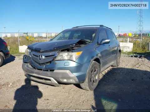 2007 Acura Mdx VIN 2HNYD282X7H002718 фото 2
