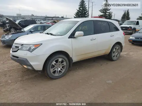 2009 Acura Mdx Technology VIN 2HNYD28639H002601 фото 3