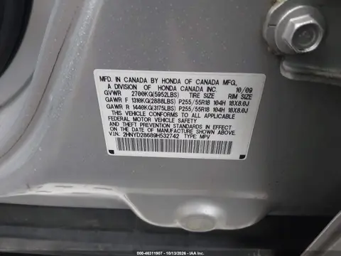 2009 Acura Mdx Technology Package VIN 2HNYD28689H532742 фото 10